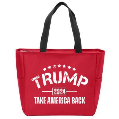 Donald Trump 2024 Take America Back Zip Tote Bag