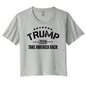 Donald Trump 2024 Take America Back Women's Crop Top Tee