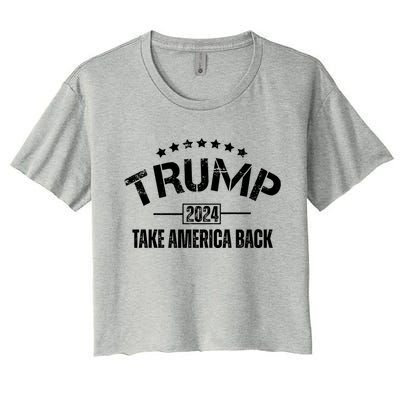 Donald Trump 2024 Take America Back Women's Crop Top Tee