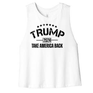 Donald Trump 2024 Take America Back Women's Racerback Cropped Tank