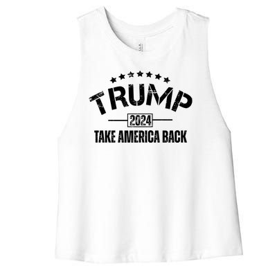 Donald Trump 2024 Take America Back Women's Racerback Cropped Tank