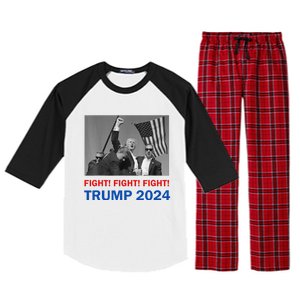 Donald Trump 2024 Fight Fight Fight Donald Trump Fist Pump Raglan Sleeve Pajama Set