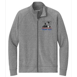 Donald Trump 2024 Fight Fight Fight Donald Trump Fist Pump Stretch Full-Zip Cadet Jacket