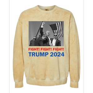 Donald Trump 2024 Fight Fight Fight Donald Trump Fist Pump Colorblast Crewneck Sweatshirt