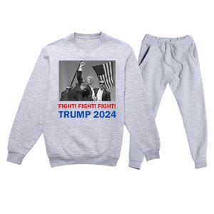 Donald Trump 2024 Fight Fight Fight Donald Trump Fist Pump Premium Crewneck Sweatsuit Set