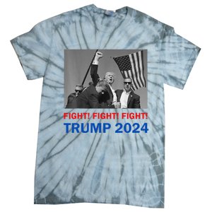 Donald Trump 2024 Fight Fight Fight Donald Trump Fist Pump Tie-Dye T-Shirt