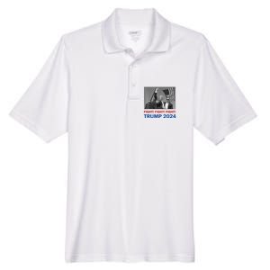 Donald Trump 2024 Fight Fight Fight Donald Trump Fist Pump Men's Origin Performance Pique Polo