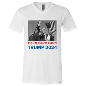 Donald Trump 2024 Fight Fight Fight Donald Trump Fist Pump V-Neck T-Shirt