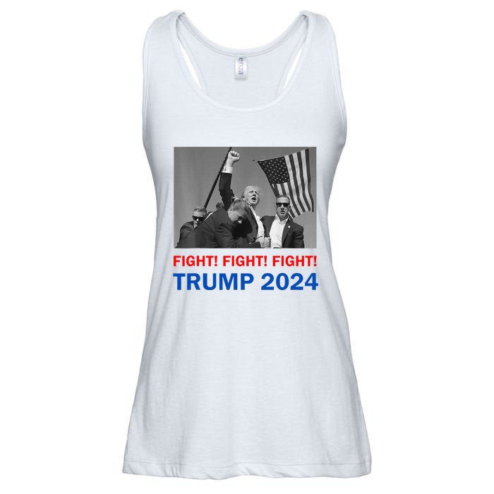 Donald Trump 2024 Fight Fight Fight Donald Trump Fist Pump Ladies Essential Flowy Tank