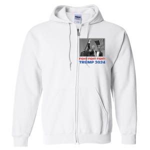 Donald Trump 2024 Fight Fight Fight Donald Trump Fist Pump Full Zip Hoodie