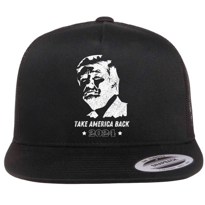 Donald Trump 2024 Save America Again Flat Bill Trucker Hat