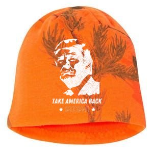 Donald Trump 2024 Save America Again Kati - Camo Knit Beanie