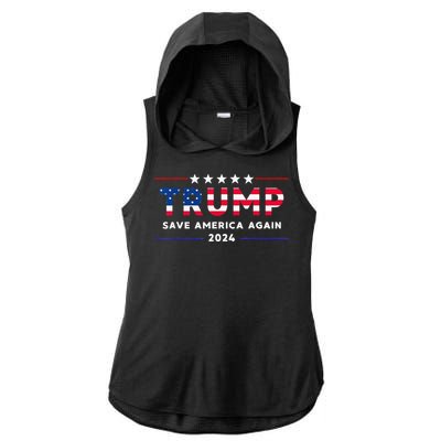 Donald Trump 2024 Take America Back Election The Return Ladies PosiCharge Tri-Blend Wicking Draft Hoodie Tank