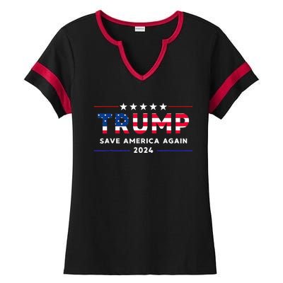 Donald Trump 2024 Take America Back Election The Return Ladies Halftime Notch Neck Tee