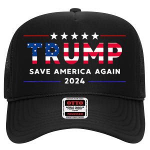 Donald Trump 2024 Take America Back Election The Return High Crown Mesh Back Trucker Hat