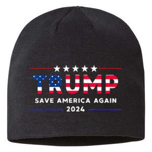 Donald Trump 2024 Take America Back Election The Return Sustainable Beanie