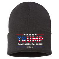 Donald Trump 2024 Take America Back Election The Return Sustainable Knit Beanie