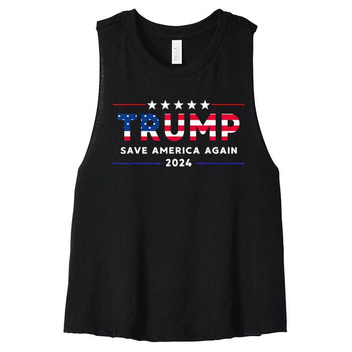 Donald Trump 2024 Take America Back Election The Return Women's Racerback Cropped Tank