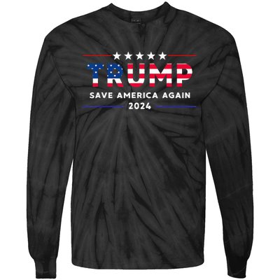 Donald Trump 2024 Take America Back Election The Return Tie-Dye Long Sleeve Shirt