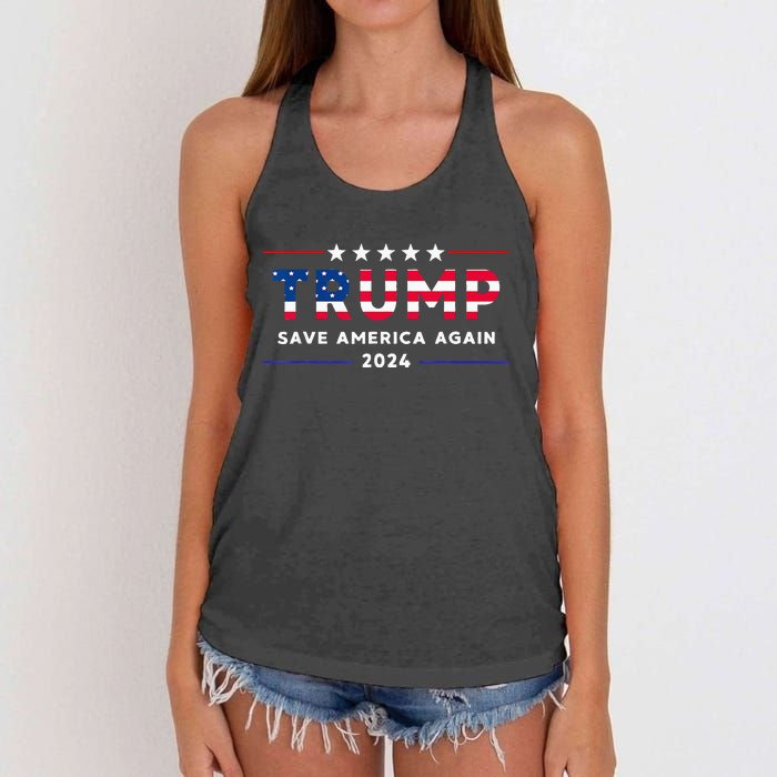 Donald Trump 2024 Take America Back Election The Return Women's Knotted Racerback Tank