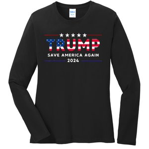 Donald Trump 2024 Take America Back Election The Return Ladies Long Sleeve Shirt