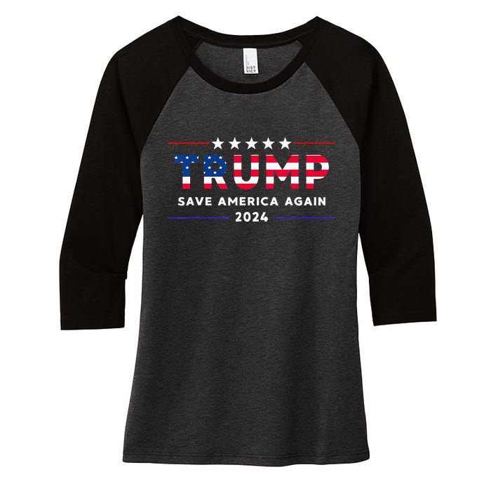 Donald Trump 2024 Take America Back Election The Return Women's Tri-Blend 3/4-Sleeve Raglan Shirt