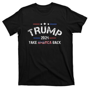 Donald Trump 2024 Take America Back 4th Of July Election Flag Meirca T-Shirt