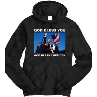 Donald Trump 2024 God Bless You God Bless America Tie Dye Hoodie