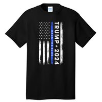 Donald Trump 2024 Back The Blue Tall T-Shirt