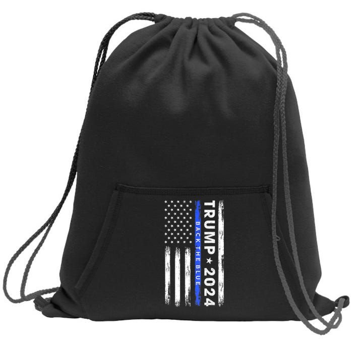 Donald Trump 2024 Back The Blue Sweatshirt Cinch Pack Bag