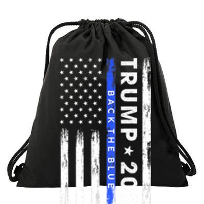 Donald Trump 2024 Back The Blue Drawstring Bag