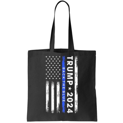 Donald Trump 2024 Back The Blue Tote Bag