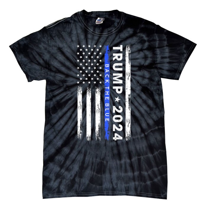 Donald Trump 2024 Back The Blue Tie-Dye T-Shirt