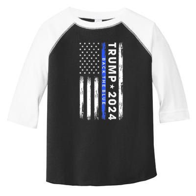 Donald Trump 2024 Back The Blue Toddler Fine Jersey T-Shirt