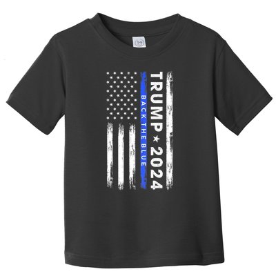 Donald Trump 2024 Back The Blue Toddler T-Shirt