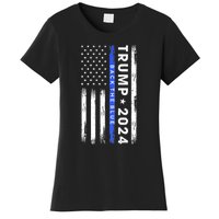 Donald Trump 2024 Back The Blue Women's T-Shirt