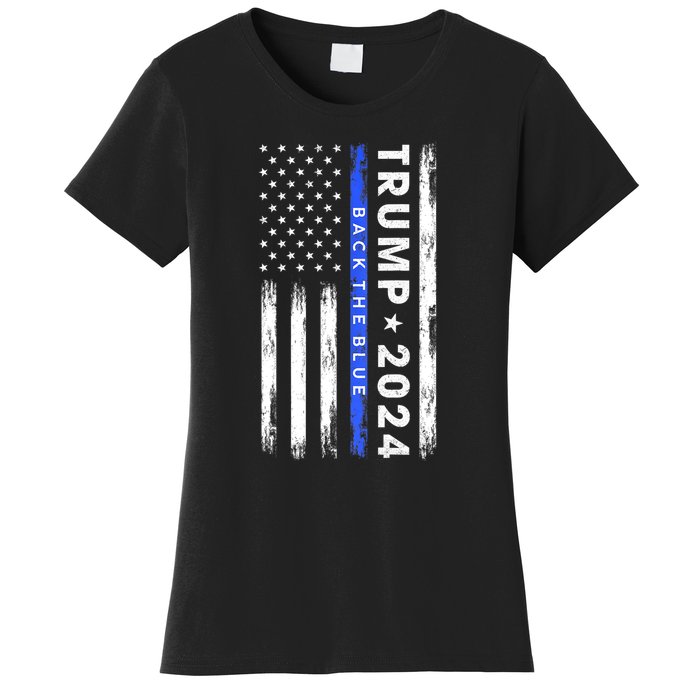 Donald Trump 2024 Back The Blue Women's T-Shirt