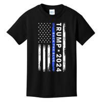 Donald Trump 2024 Back The Blue Kids T-Shirt