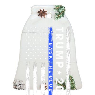 Donald Trump 2024 Back The Blue Ceramic Bell Ornament