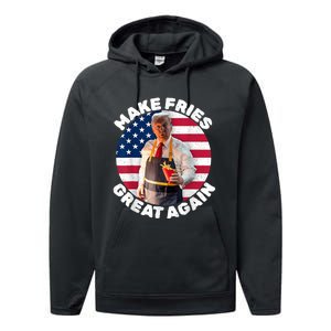 Donald Trump 2024 French Fry Make French Fries Great Again America Flag Design Performance Fleece Hoodie