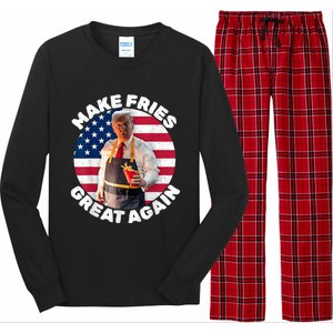 Donald Trump 2024 French Fry Make French Fries Great Again America Flag Design Long Sleeve Pajama Set