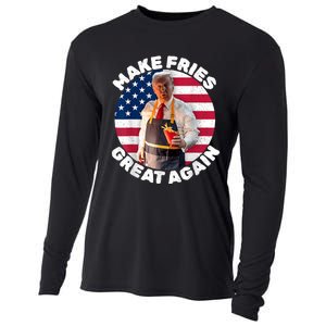 Donald Trump 2024 French Fry Make French Fries Great Again America Flag Design Cooling Performance Long Sleeve Crew