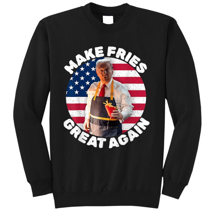 Donald Trump 2024 French Fry Make French Fries Great Again America Flag Design Tall Sweatshirt