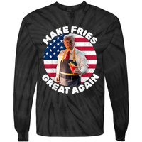 Donald Trump 2024 French Fry Make French Fries Great Again America Flag Design Tie-Dye Long Sleeve Shirt