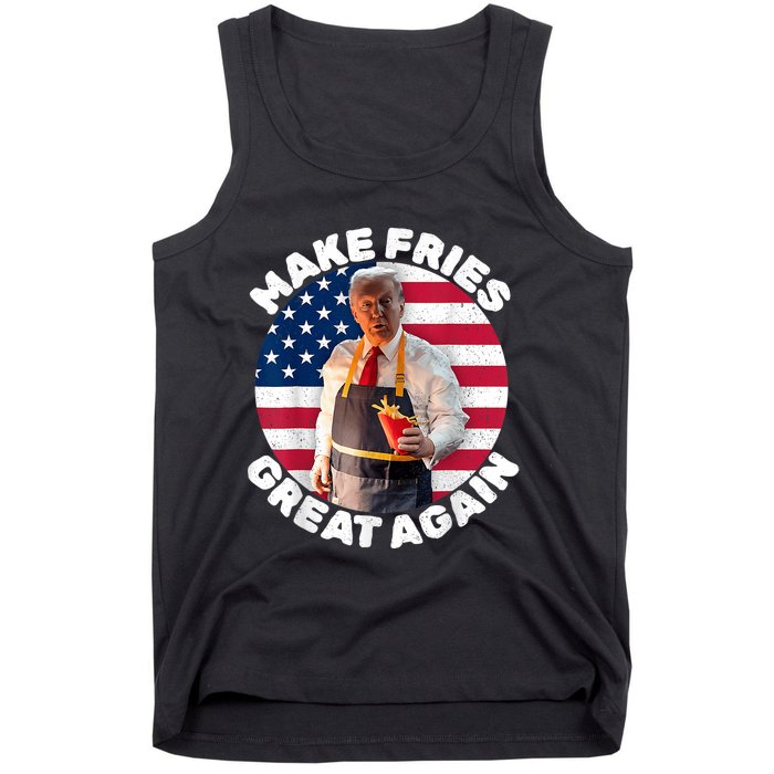 Donald Trump 2024 French Fry Make French Fries Great Again America Flag Design Tank Top