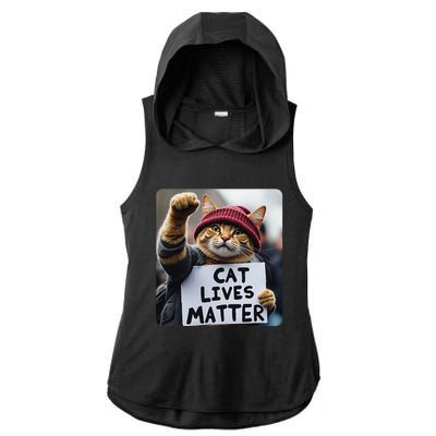 Donald Trump 2024 Cats Cat Lives Matter Trump Gift Ladies PosiCharge Tri-Blend Wicking Draft Hoodie Tank