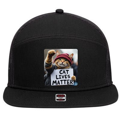 Donald Trump 2024 Cats Cat Lives Matter Trump Gift 7 Panel Mesh Trucker Snapback Hat