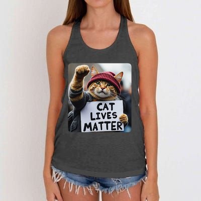 Donald Trump 2024 Cats Cat Lives Matter Trump Gift Women's Knotted Racerback Tank