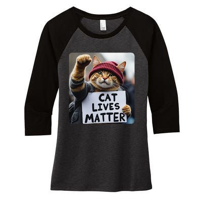 Donald Trump 2024 Cats Cat Lives Matter Trump Gift Women's Tri-Blend 3/4-Sleeve Raglan Shirt