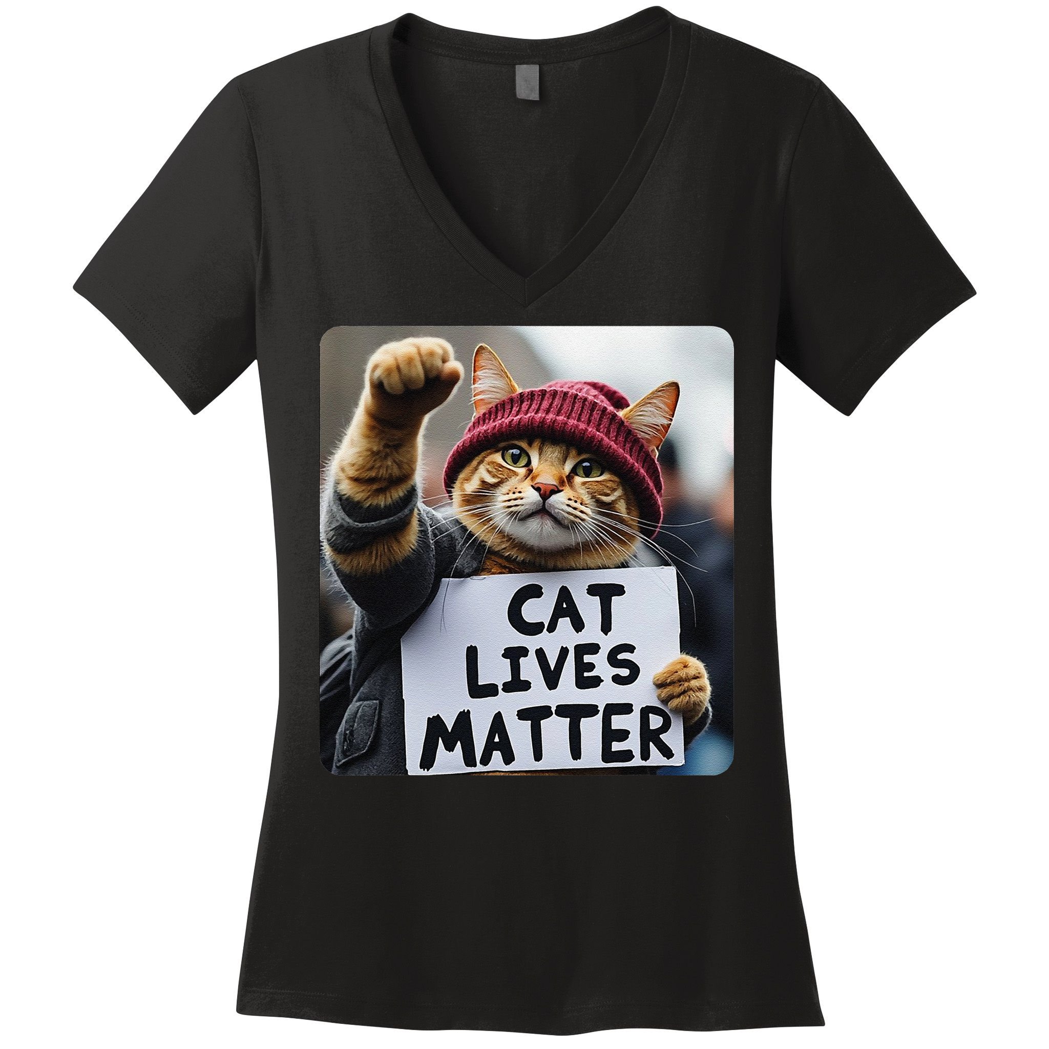 Donald Trump 2024 Cats Cat Lives Matter Trump Gift Women's V-Neck T-Shirt